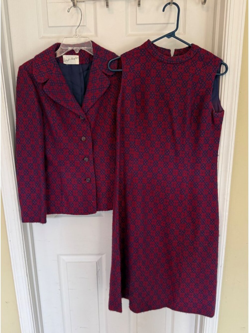 Vintage 70's Reflections By Beverly Moyer Lord & Tylor Wool Dress Suit Small